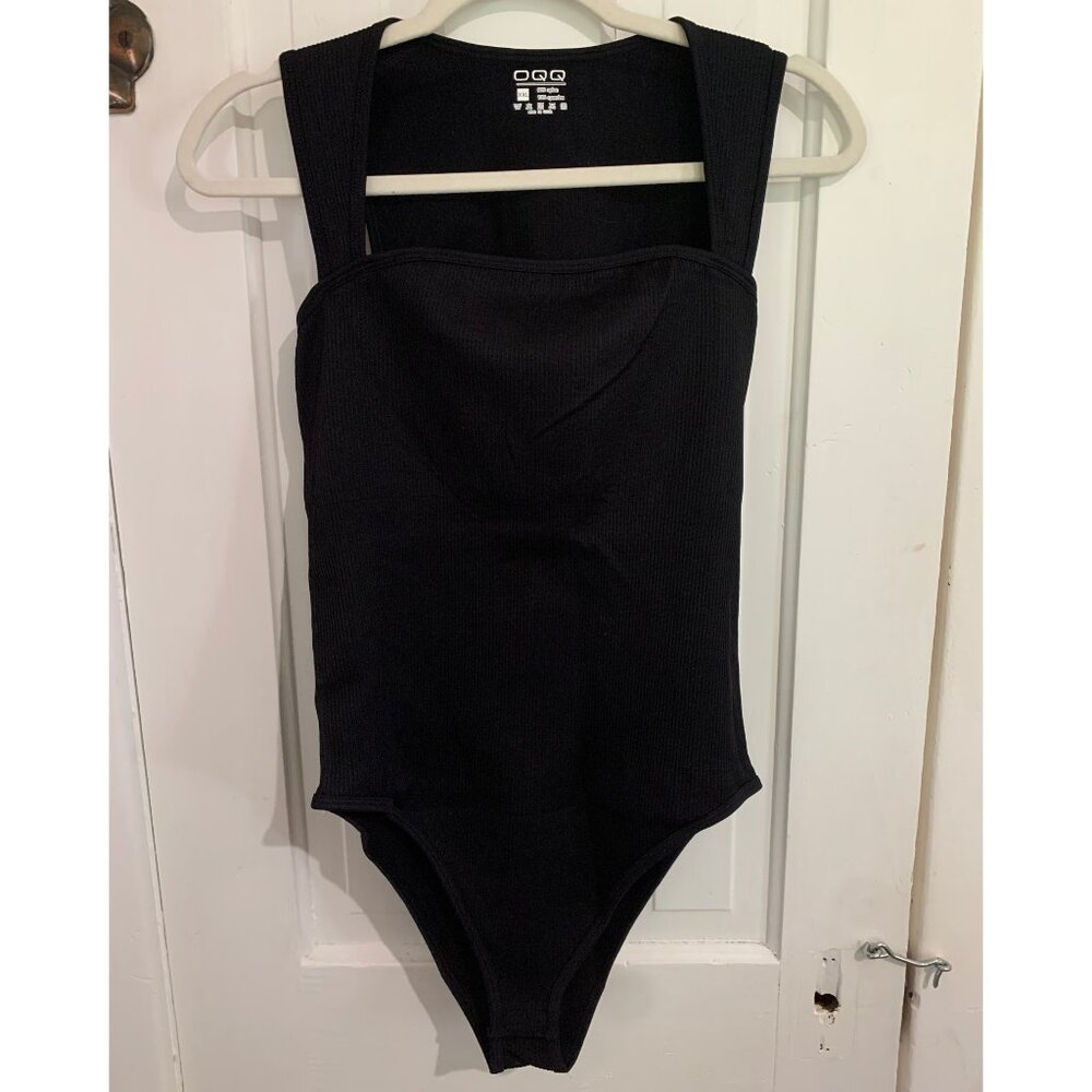 Square Neck Body Suit - Black